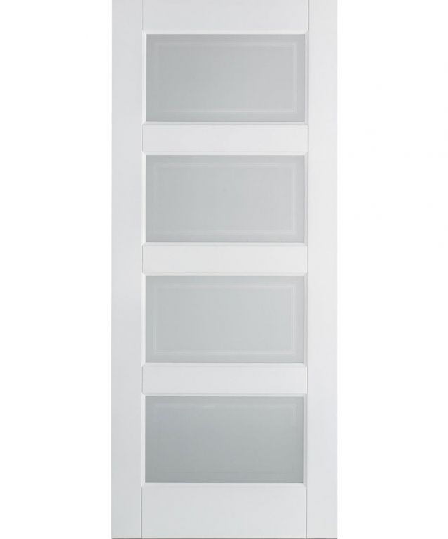LPD Contemporary 4L Frosted White Glazed Internal Door